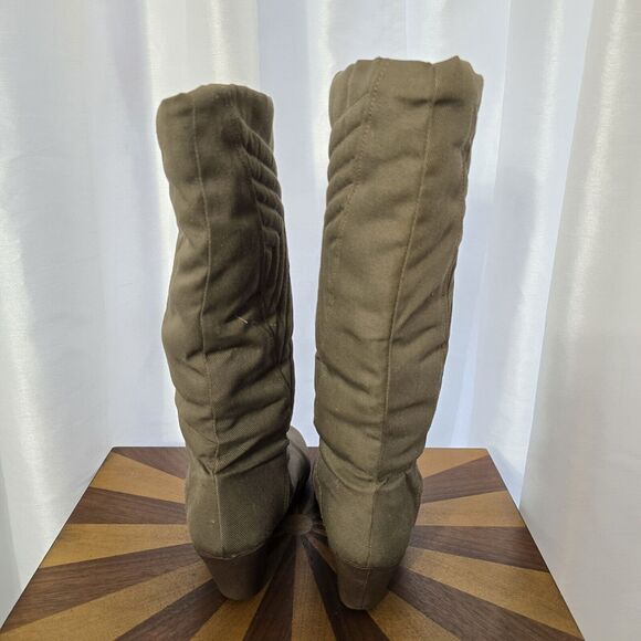 Vintage 1960s 70s Ski Snow Winter Boots Mod Boho US 6 Quilted Corduroy USA Women - Picture 6 of 14